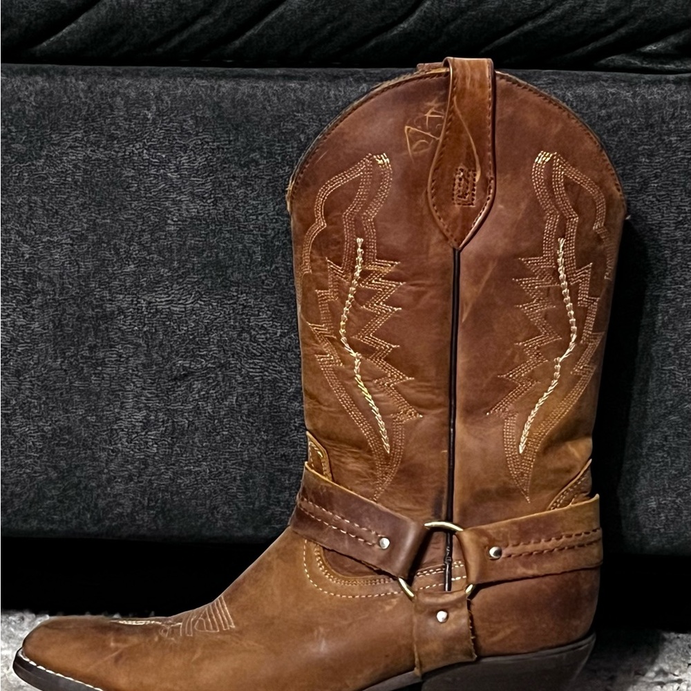 Brown Leather Cowboy Boots